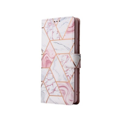 Husa iPhone 11, Tip Flip Cover Tech Wallet, Piele Ecologica Marble